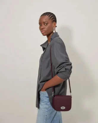 Small Darley Satchel Black Cherry Small Classic Grain