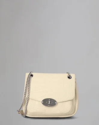 Small Darley Shoulder Bag Pre-Loved Chalk Soft Croc