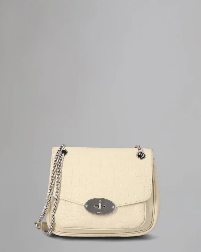 Small Darley Shoulder Bag Pre-Loved Chalk Soft Croc Small Darley Shoulder Bag Pre-Loved Chalk Soft Croc
