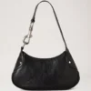 Small Hackney Shoulder Bag Black High Shine Leather Small Hackney Shoulder Bag Black High Shine Leather