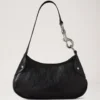 Small Hackney Shoulder Bag Black High Shine Leather Small Hackney Shoulder Bag Black High Shine Leather