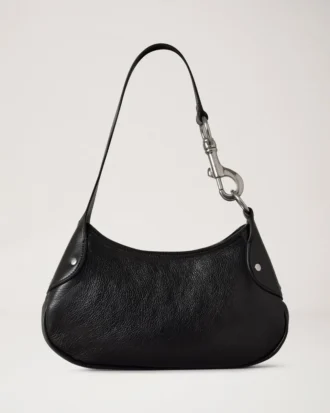 Small Hackney Shoulder Bag Black High Shine Leather