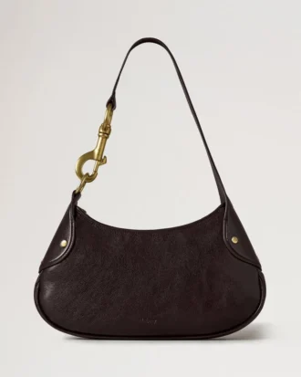 Small Hackney Shoulder Bag Ebony Shiny Buffalo Top Handle Bags