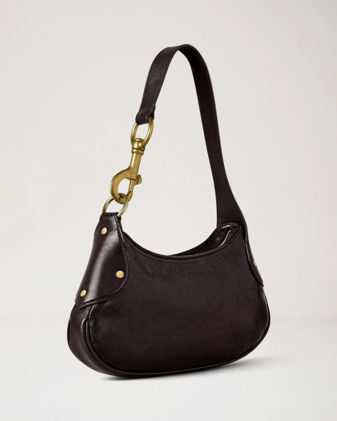Small Hackney Shoulder Bag Ebony Shiny Buffalo Top Handle Bags Small Hackney Shoulder Bag Ebony Shiny Buffalo Top Handle Bags
