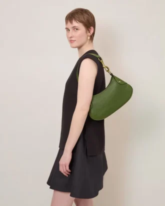 Small Hackney Shoulder Bag Fern High Shine Leather