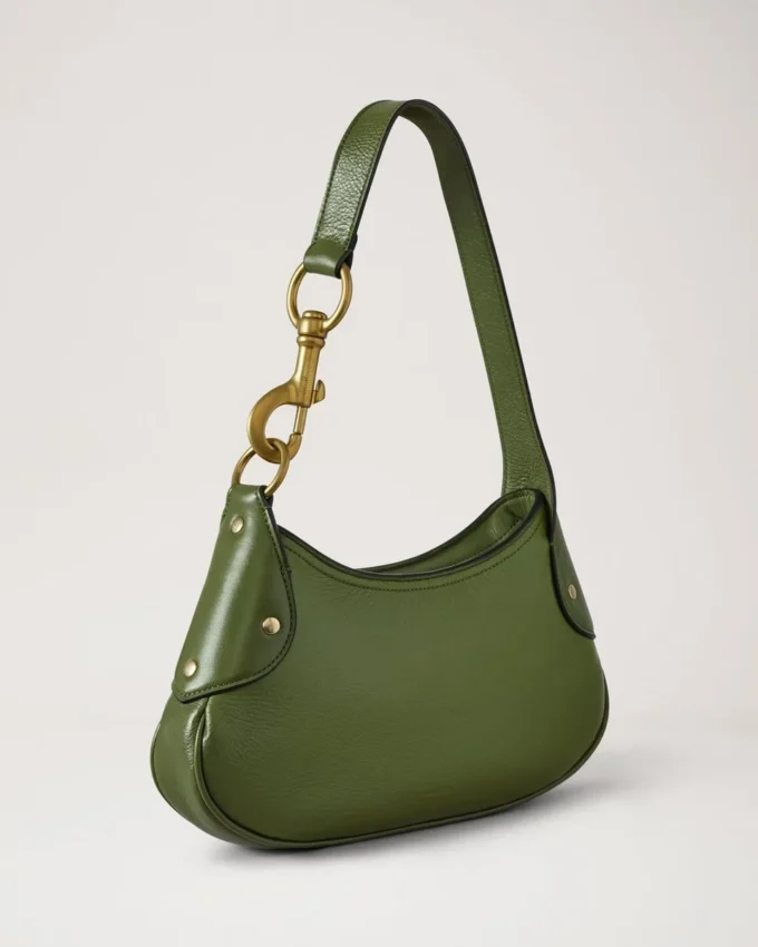 Small Hackney Shoulder Bag Fern High Shine Leather Small Hackney Shoulder Bag Fern High Shine Leather