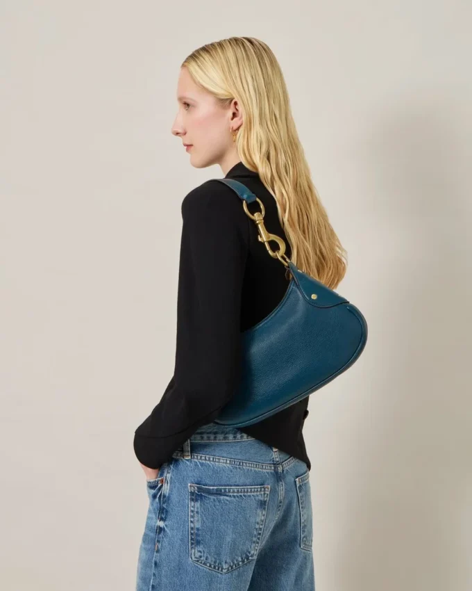 Small Hackney Shoulder Bag out of the Blue High Shine Leather Small Hackney Shoulder Bag out of the Blue High Shine Leather