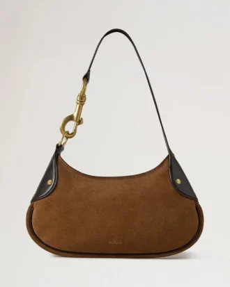 Small Hackney Shoulder Bag Vintage Oak Suede Top Handle Bags