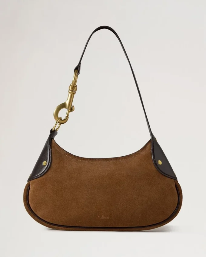Small Hackney Shoulder Bag Vintage Oak Suede Top Handle Bags Small Hackney Shoulder Bag Vintage Oak Suede Top Handle Bags