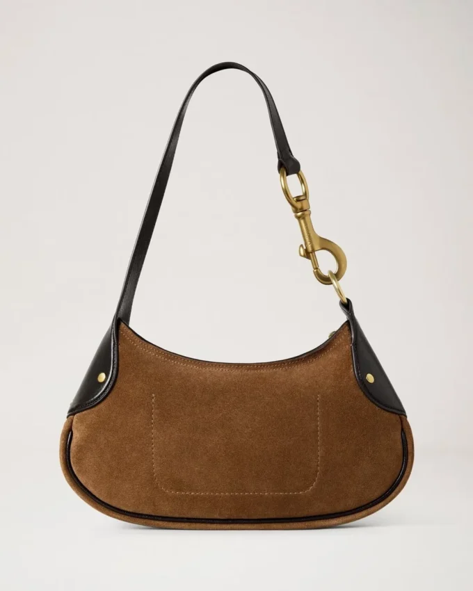 Small Hackney Shoulder Bag Vintage Oak Suede Top Handle Bags Small Hackney Shoulder Bag Vintage Oak Suede Top Handle Bags