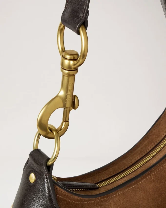 Small Hackney Shoulder Bag Vintage Oak Suede Top Handle Bags Small Hackney Shoulder Bag Vintage Oak Suede Top Handle Bags