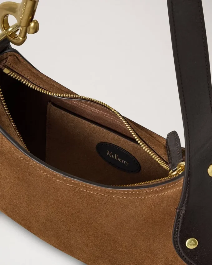 Small Hackney Shoulder Bag Vintage Oak Suede Top Handle Bags Small Hackney Shoulder Bag Vintage Oak Suede Top Handle Bags