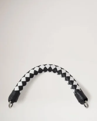 Small Iris Handle Black & White Heavy Grain & Silky Calf