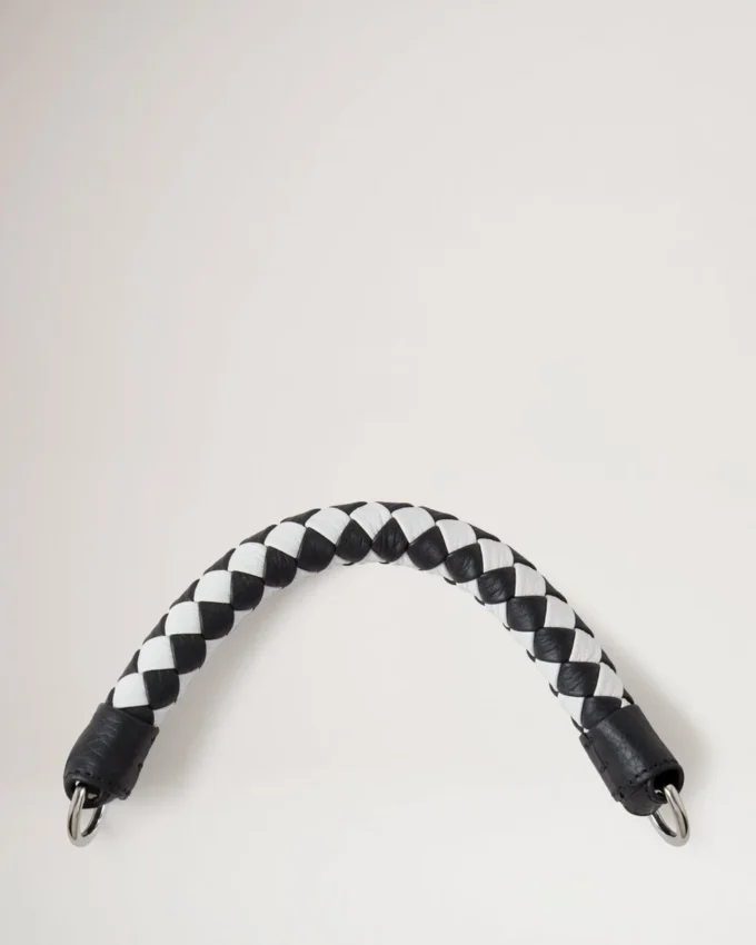 Small Iris Handle Black & White Heavy Grain & Silky Calf