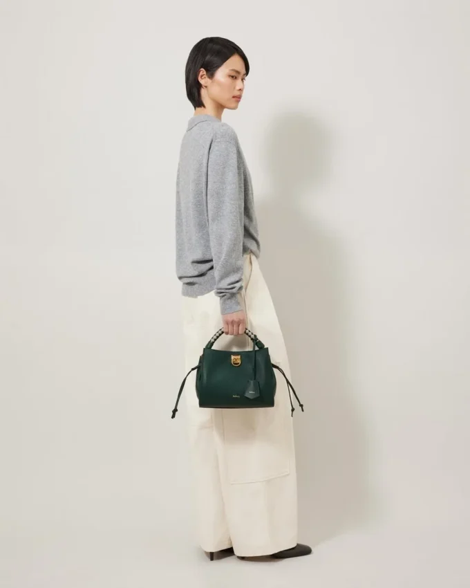 Small Iris Mulberry Green & Chalk Heavy Grain & Silky Calf Small Iris Mulberry Green & Chalk Heavy Grain & Silky Calf