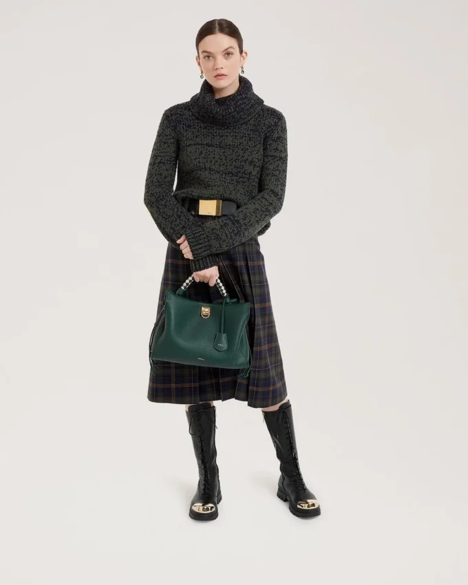 Small Iris Mulberry Green & Chalk Heavy Grain & Silky Calf Small Iris Mulberry Green & Chalk Heavy Grain & Silky Calf