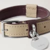 Small Leather Dog Collar Dune & Oxblood Small Classic Grain Small Leather Dog Collar Dune & Oxblood Small Classic Grain