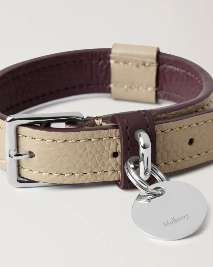 Small Leather Dog Collar Dune & Oxblood Small Classic Grain Small Leather Dog Collar Dune & Oxblood Small Classic Grain