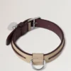 Small Leather Dog Collar Dune & Oxblood Small Classic Grain Small Leather Dog Collar Dune & Oxblood Small Classic Grain