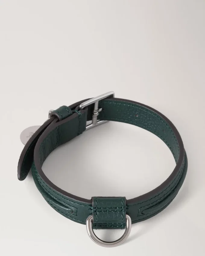 Small Leather Dog Collar Mulberry Green Small Classic Grain Small Leather Dog Collar Mulberry Green Small Classic Grain