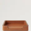 Small Leather Tray Vintage Oak Nappa Lifestyle