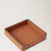 Small Leather Tray Vintage Oak Nappa Lifestyle