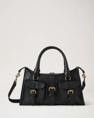Small Roxanne Black High Shine Leather Roxanne