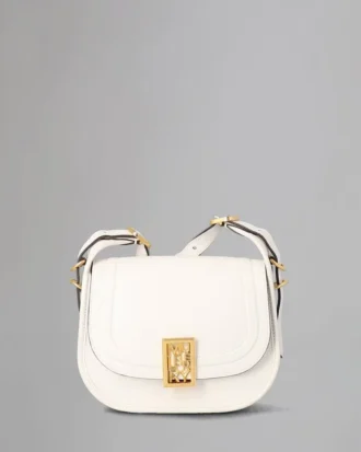 Small Sadie Satchel Pre-Loved White Goat Print Leather