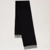Small Solid Merino Wool Scarf Black Merino Wool