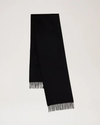 Small Solid Merino Wool Scarf Black Merino Wool