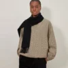 Small Solid Merino Wool Scarf Black Merino Wool
