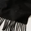 Small Solid Merino Wool Scarf Black Merino Wool