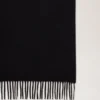 Small Solid Merino Wool Scarf Black Merino Wool