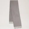 Small Solid Merino Wool Scarf Light Grey Melange Merino Wool