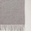 Small Solid Merino Wool Scarf Light Grey Melange Merino Wool