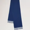 Small Solid Merino Wool Scarf Stormy Blue Merino Wool