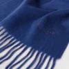 Small Solid Merino Wool Scarf Stormy Blue Merino Wool