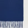 Small Solid Merino Wool Scarf Stormy Blue Merino Wool