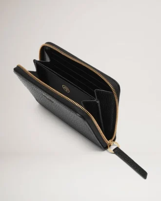 Small Zip Around Purse Black Small Classic Grain