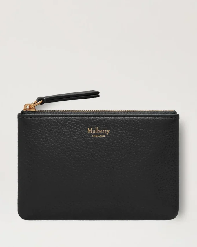 Small Zip Coin Pouch Black Small Classic Grain Women Small Zip Coin Pouch Black Small Classic Grain Women