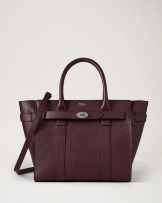 Small Zipped Bayswater Black Cherry Small Classic Grain