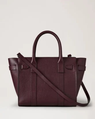 Small Zipped Bayswater Black Cherry Small Classic Grain