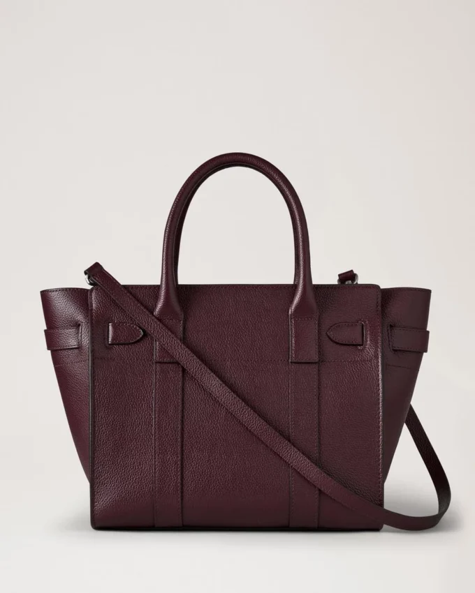 Small Zipped Bayswater Black Cherry Small Classic Grain Small Zipped Bayswater Black Cherry Small Classic Grain