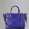 Small Zipped Bayswater Pre-Loved Cobalt Blue Shiny Croc Small Zipped Bayswater Pre-Loved Cobalt Blue Shiny Croc
