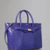 Small Zipped Bayswater Pre-Loved Cobalt Blue Shiny Croc Small Zipped Bayswater Pre-Loved Cobalt Blue Shiny Croc