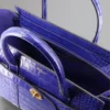 Small Zipped Bayswater Pre-Loved Cobalt Blue Shiny Croc Small Zipped Bayswater Pre-Loved Cobalt Blue Shiny Croc