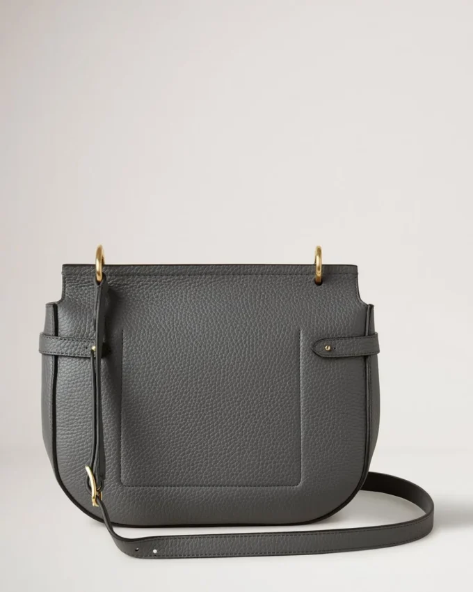 Soft Amberley Satchel Charcoal Heavy Grain Sustainable Icons