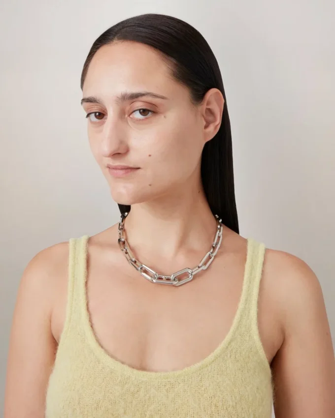 Softie Chunky Necklace Silver Plated Brass Women Softie Chunky Necklace Silver Plated Brass Women