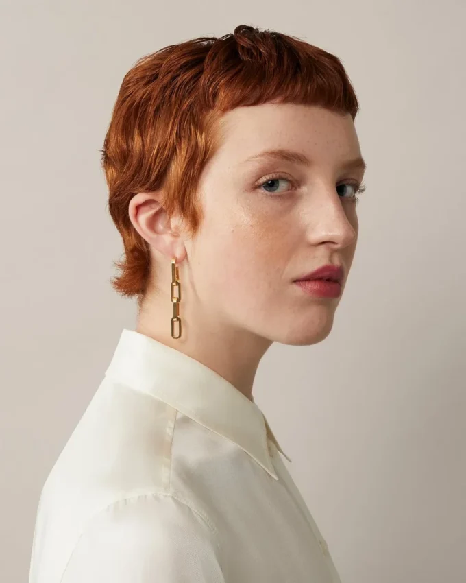 Softie Dropped Earrings Gold Plated Brass Women Softie Dropped Earrings Gold Plated Brass Women