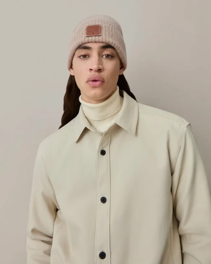 Solid Beanie Maple Mixed Material Men Solid Beanie Maple Mixed Material Men